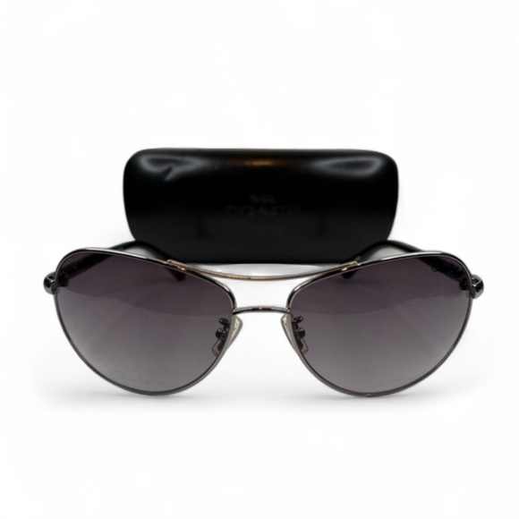 COACH ALLEGRA (S567) GUNMETAL SUNGLASSES 61•16•120 Coach Sunglasses - Picture 2 of 16